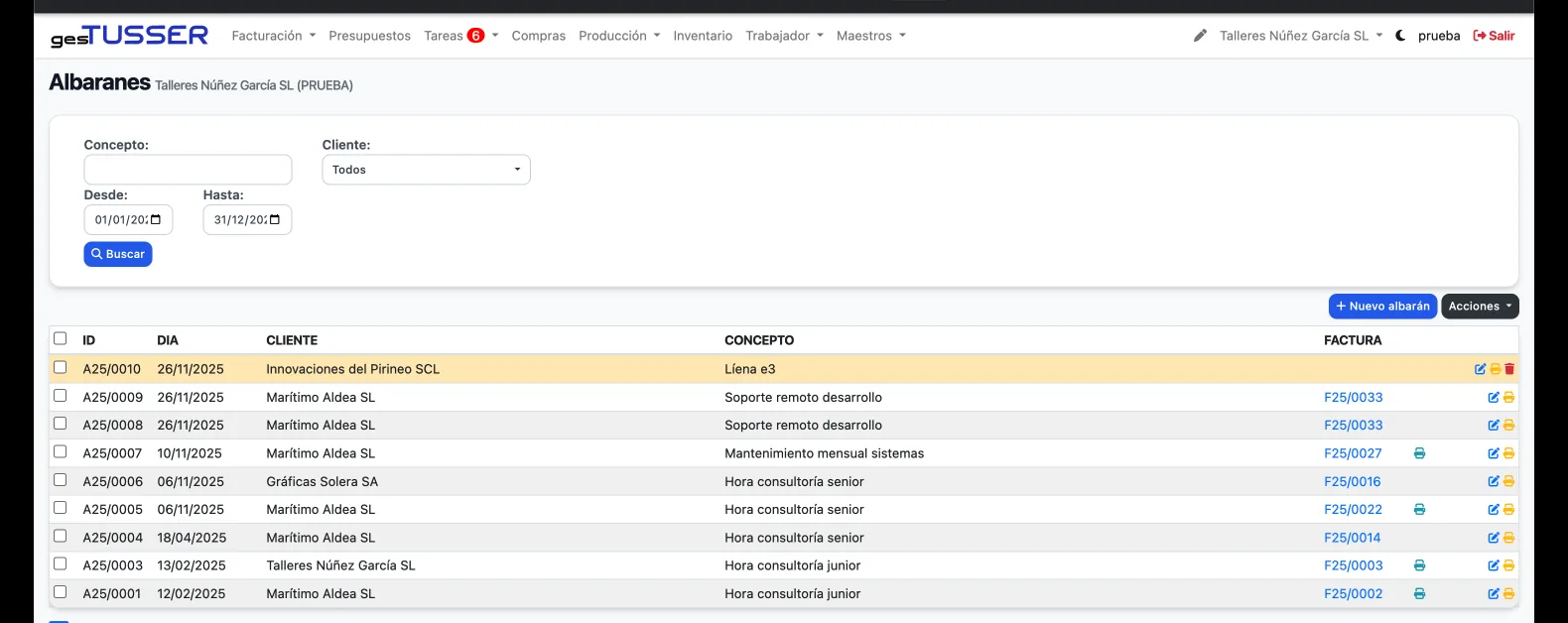 Facturación completa