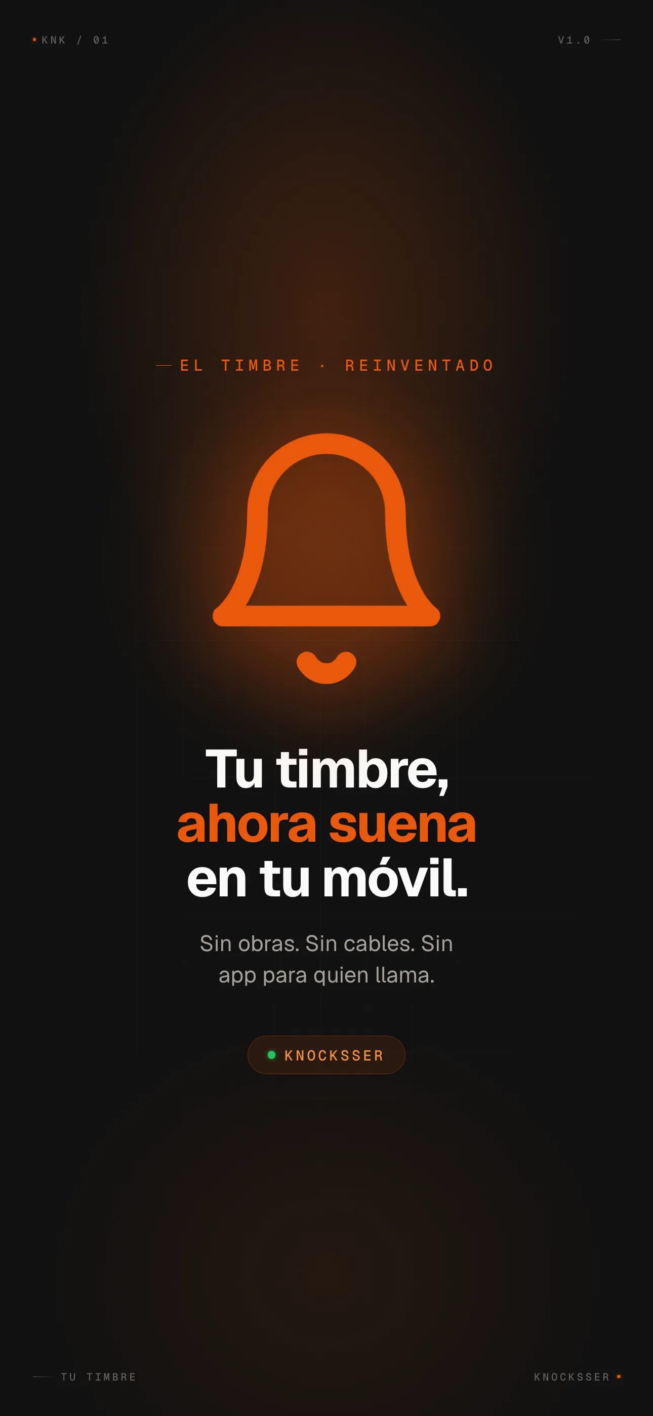 Pantalla del móvil mostrando un aviso entrante de un timbre Knocksser